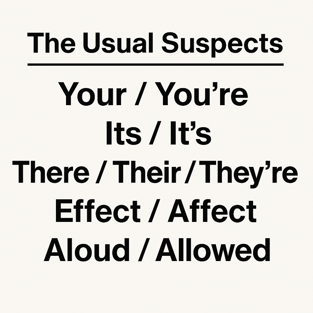 the usual suspects - homonyms